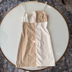Le Lis Cream and Tan Mini Dress